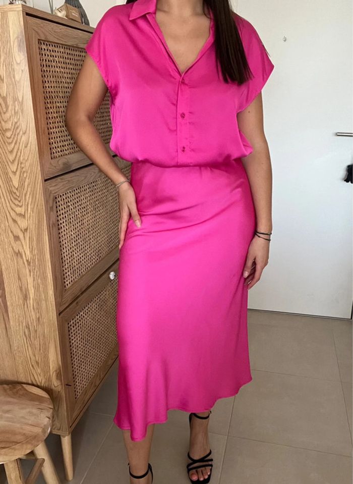 Ensemble jupe et chemisier fuschia Impérial - photo numéro 2