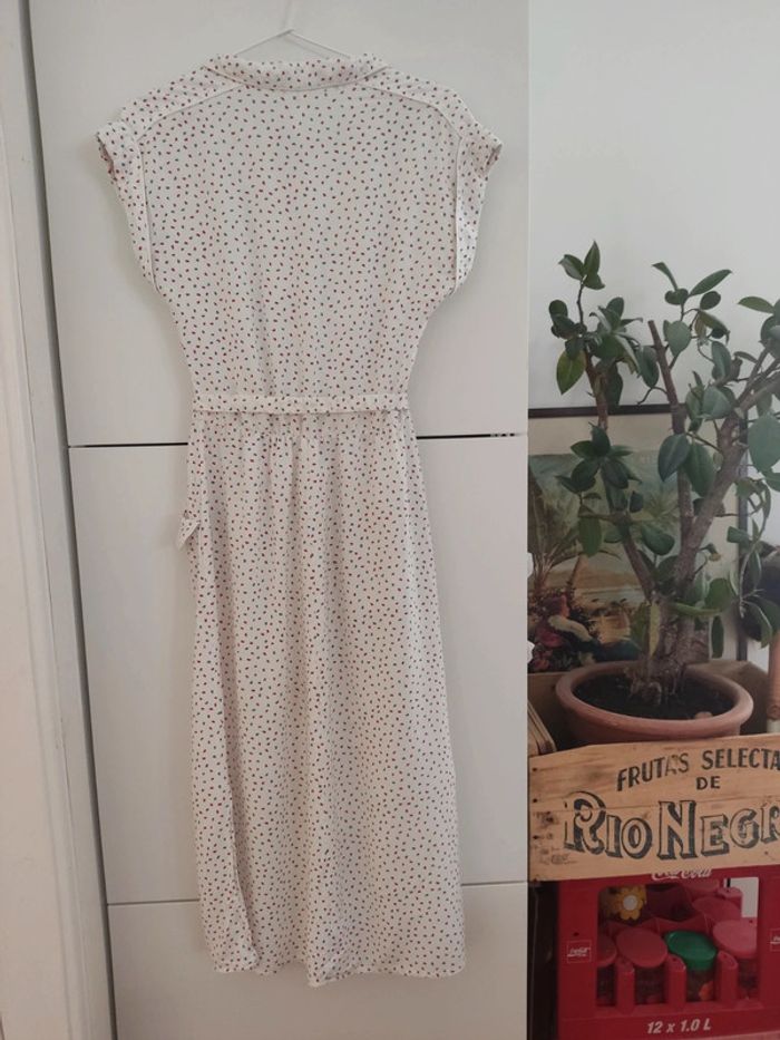 Robe vintage imprimée petit coeur rouge et bleu, taille 36/38 - photo numéro 7