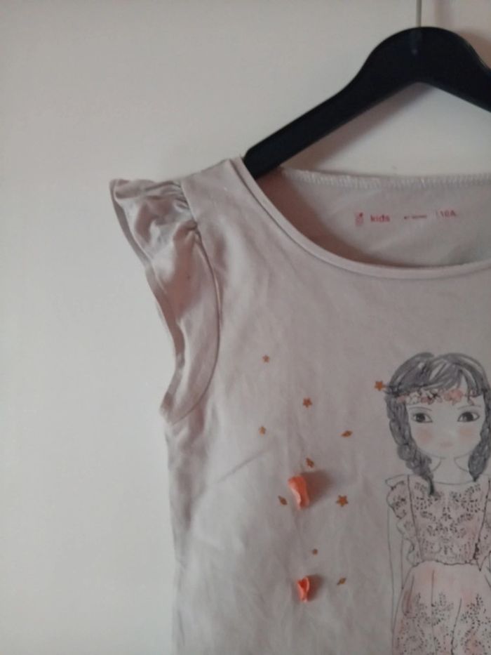 Beau Tee-shirt blanc  10 ans - photo numéro 2