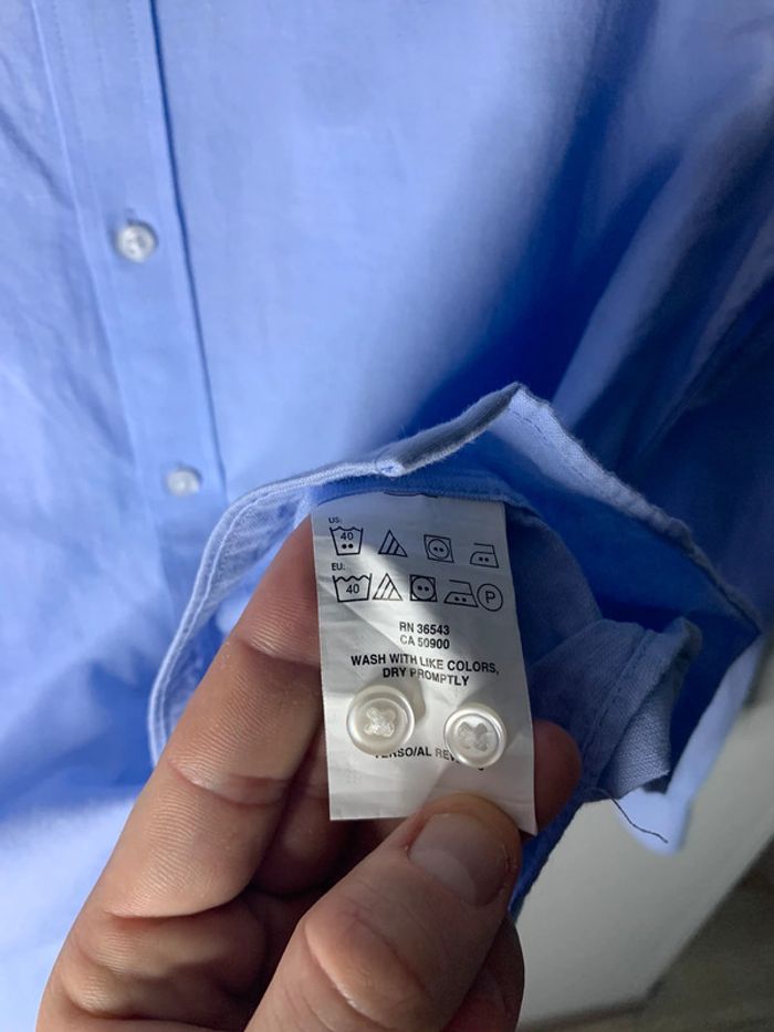 Chemise Tommy Hilfiger bleu uni taille M - photo numéro 7