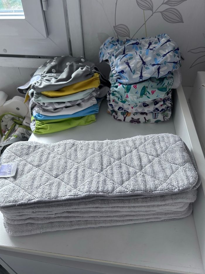 Lot de 11 couche lavables + 10 insert très bon état - photo numéro 2