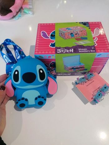 Ensemble sac Stitch, pinces Stitch,coffre bijoux Stitch 👧🏻