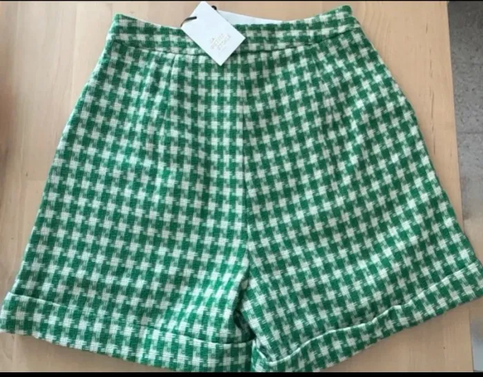 Short carreaux tweed vintage neuf S - photo numéro 2