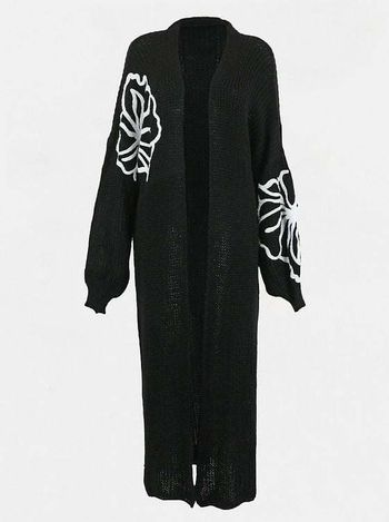 Cardigan long gilet maxi en grosses mailles pour femme