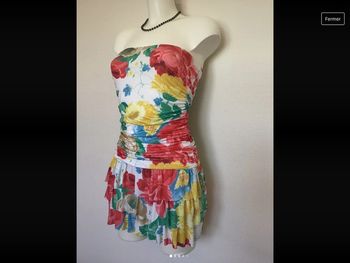 Robe bustier à volants taille unique tissus stretch