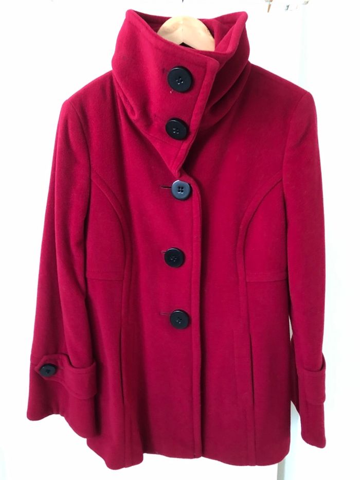 Manteau rouge en laine mélangée