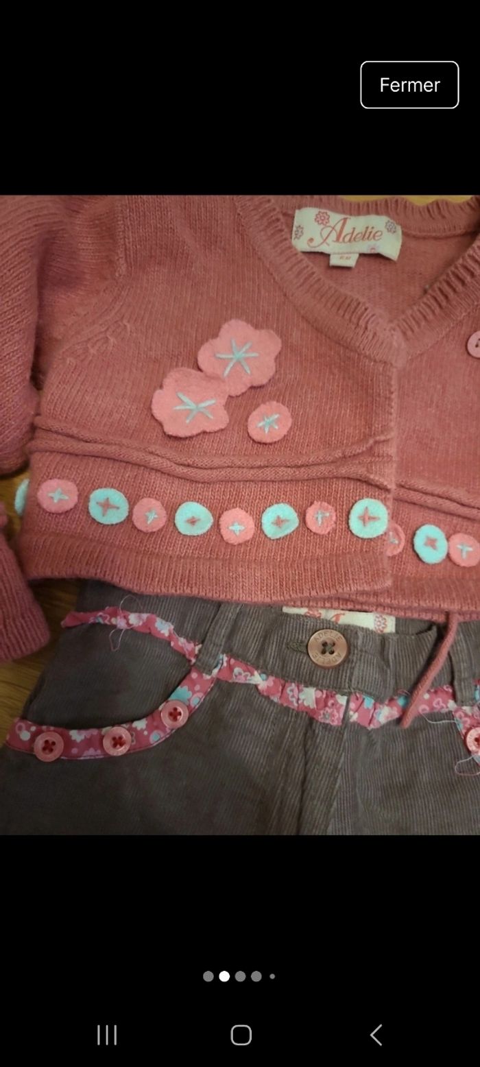 Pantalon velour et gilet  assortis - photo numéro 2