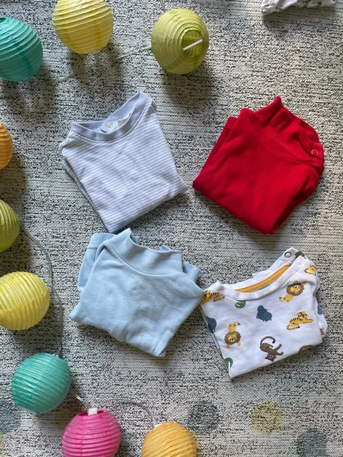 Lot de 4 hauts manches longues coton 3 mois