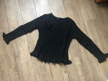 Pull noir col V