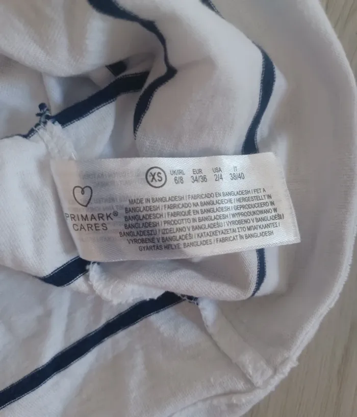 Lot de 2 T-shirt rayé primark en coton taille xs - photo numéro 8