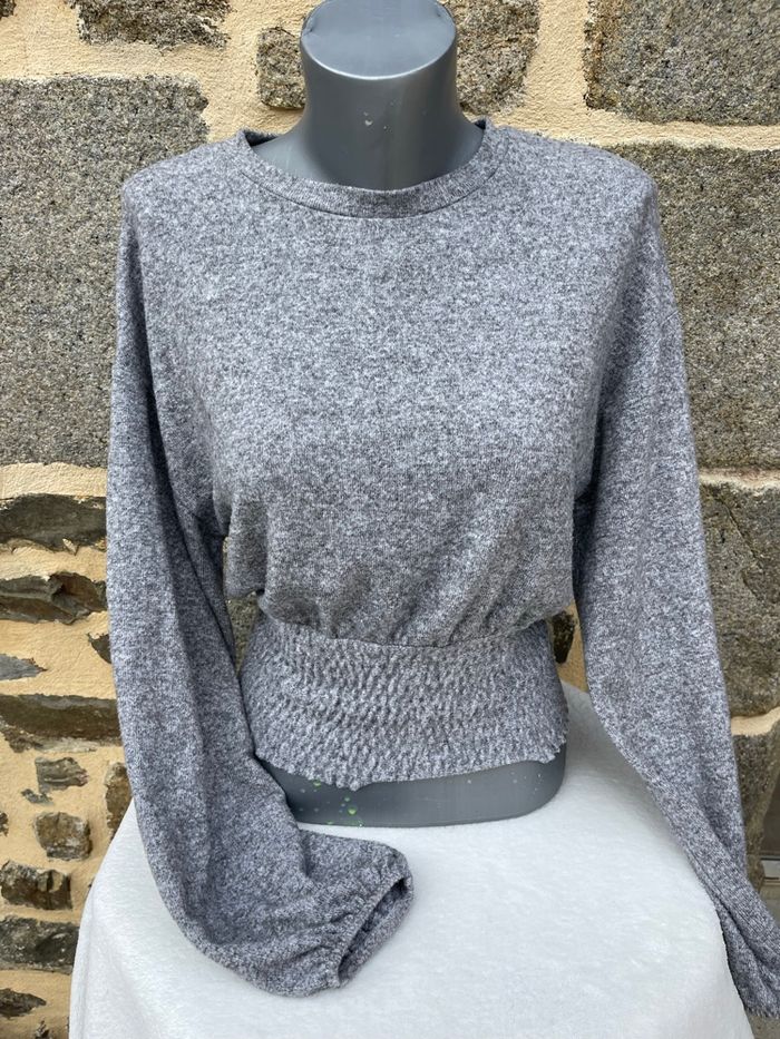 Pull en maille fine gris - Zara