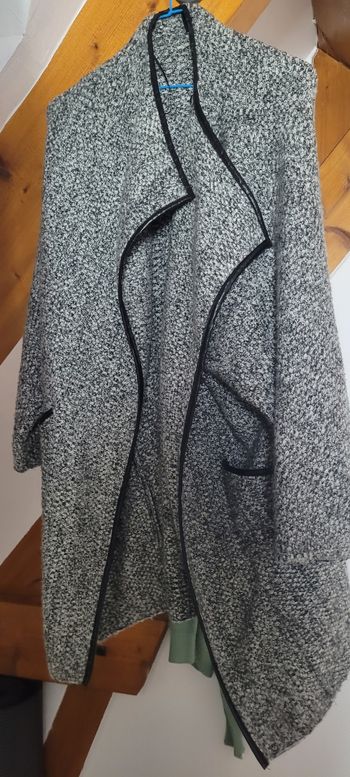 Gilet long Zara Knit gris chiné – Taille s