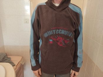 sweat a capuche polaire neuf, marron 16 ans