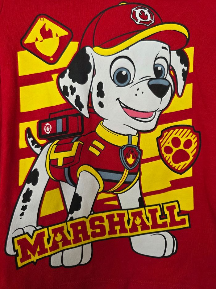 TEE-SHIRT MANCHE LONGUE MARCUS PAW PATROL ROUGE TAILLE 3ANS MARQUE NICKELEDEON - photo numéro 2
