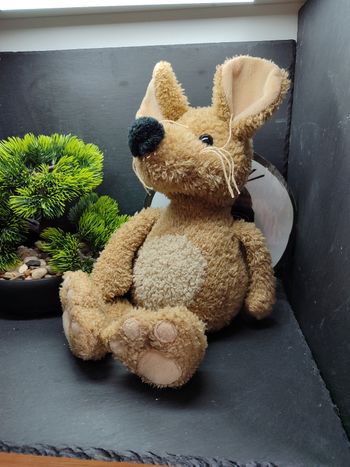 peluche souris ancienne marron beige noir depac moustache vintage Rat Ancien