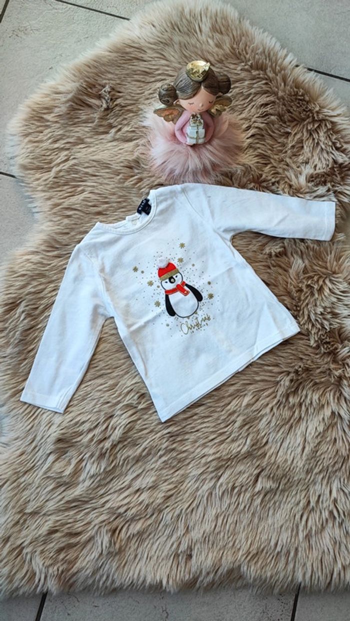 T-shirt pingouin de Noël Kiabi 6 mois