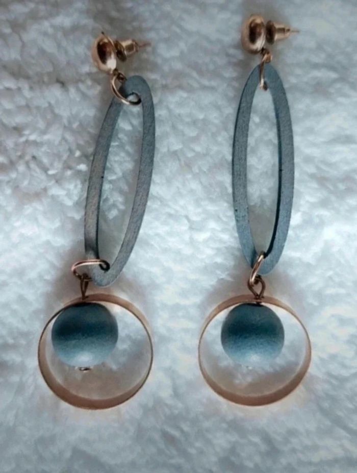 Boucle d'oreilles fantaisie grise