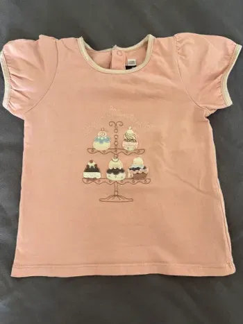 T-shirt rose poudré 24 mois 88cm sergent major