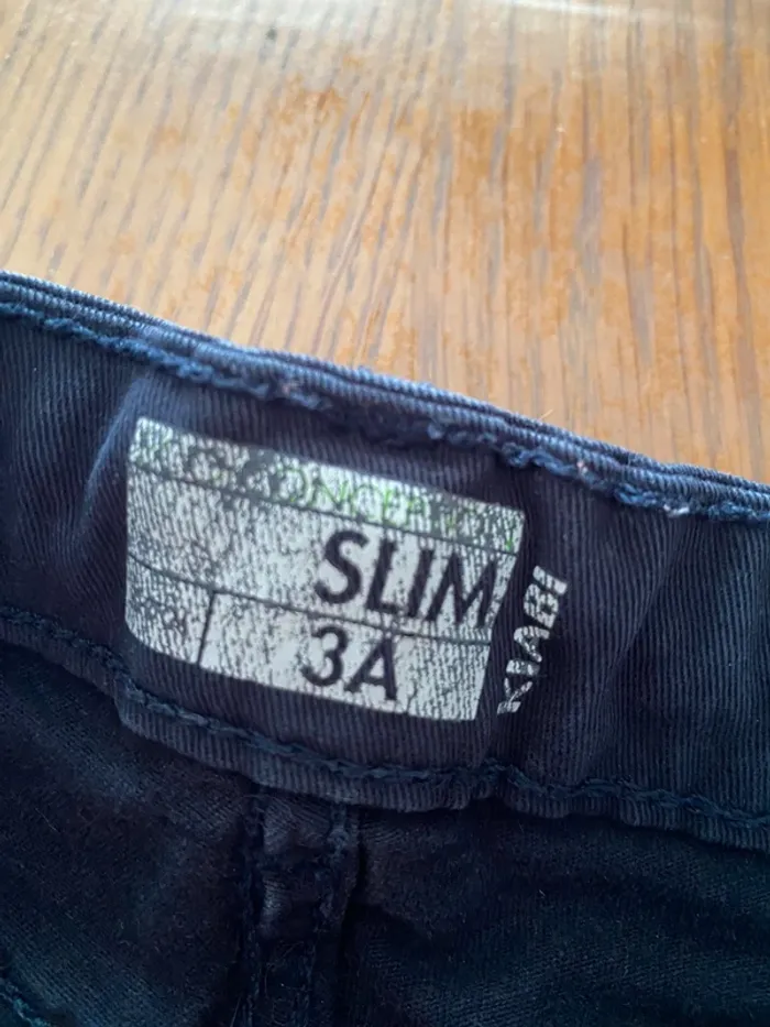Pantalon slim bleu marine garçon taille 3ans - photo numéro 3