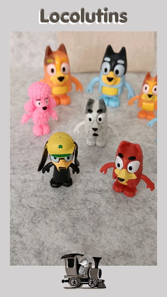 🚂 lot de 8 figurines bluey - photo numéro 5