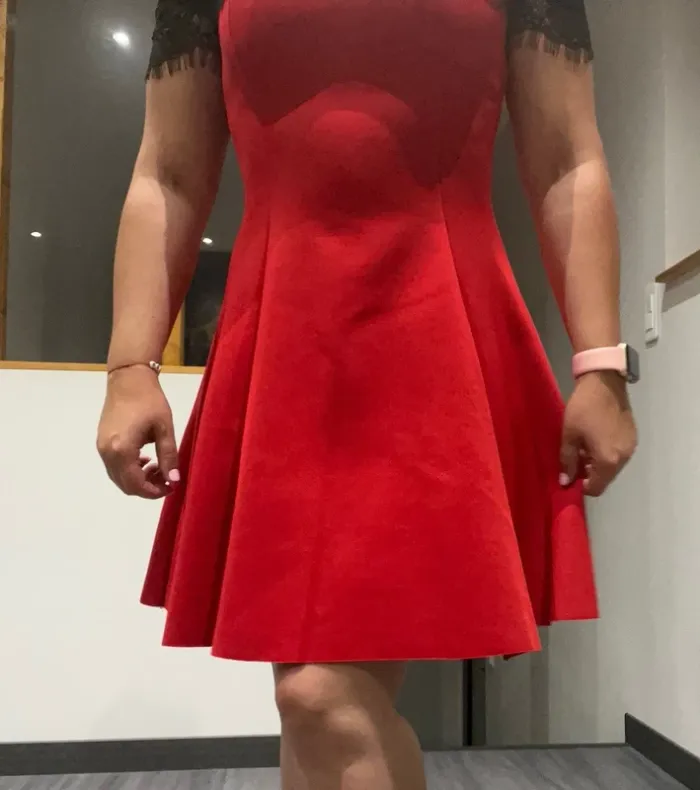 Robe rouge dentelle noir GOSSIP - photo numéro 3