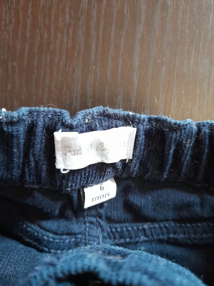 Jeans velours bleu marine 6 mois - photo numéro 3