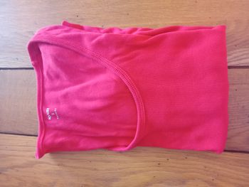 Haut côtelé manches longues rouge S