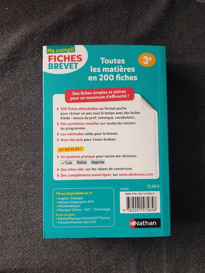 Livre Fiches Brevet Nathan Neuf - photo numéro 3