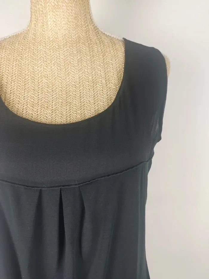 Blouse sans manches bi-matière noire taille XL Max Mara - photo numéro 4