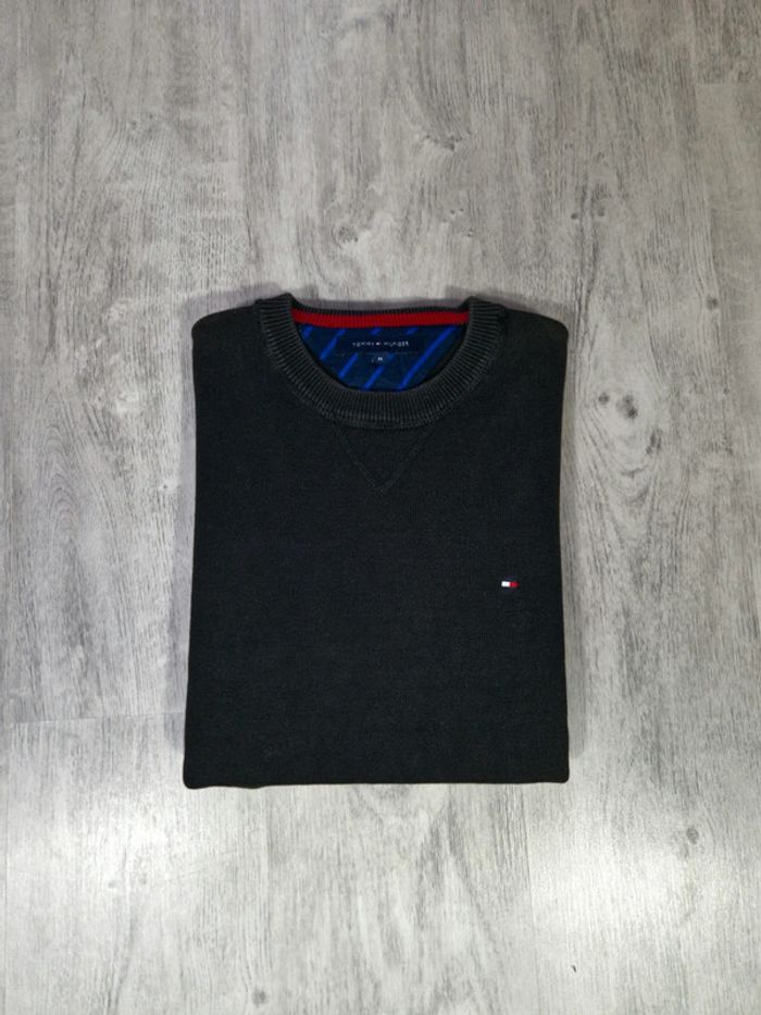 Pull Crewneck Tommy Hilfiger Noir Logo Brodé Taille M Homme
