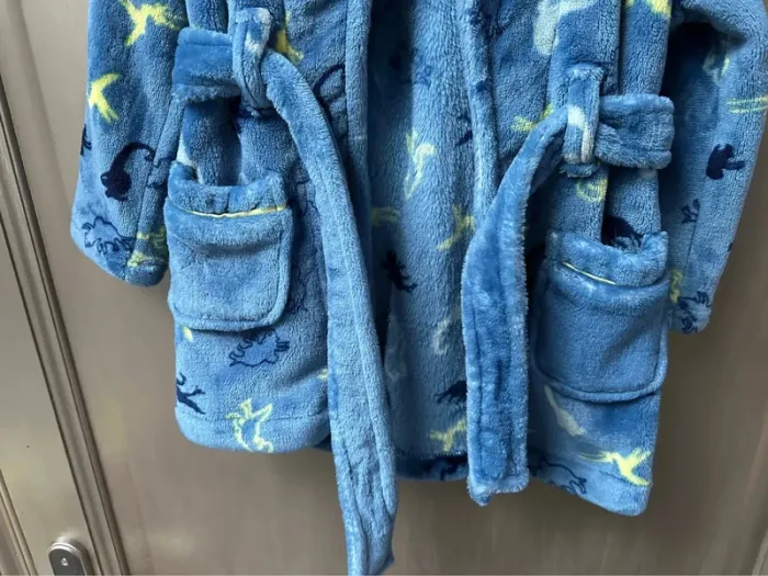 Peignoir sergent major 2/3 ans bleu dinosaures - photo numéro 5