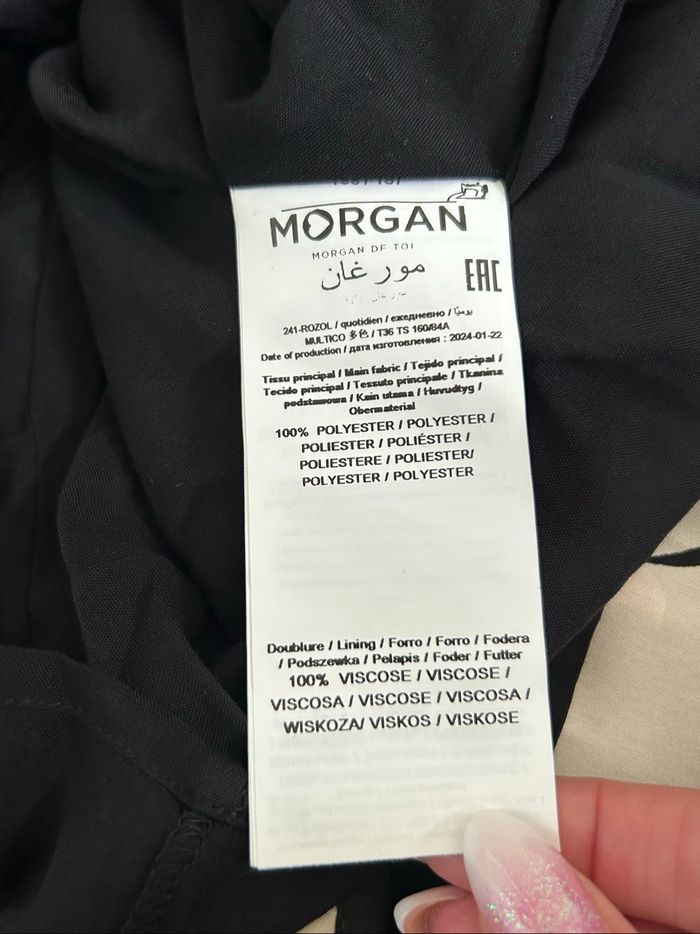 Robe noire et écrue neuve à manches longues Morgan taille 36 (valeur 80€) - photo numéro 10