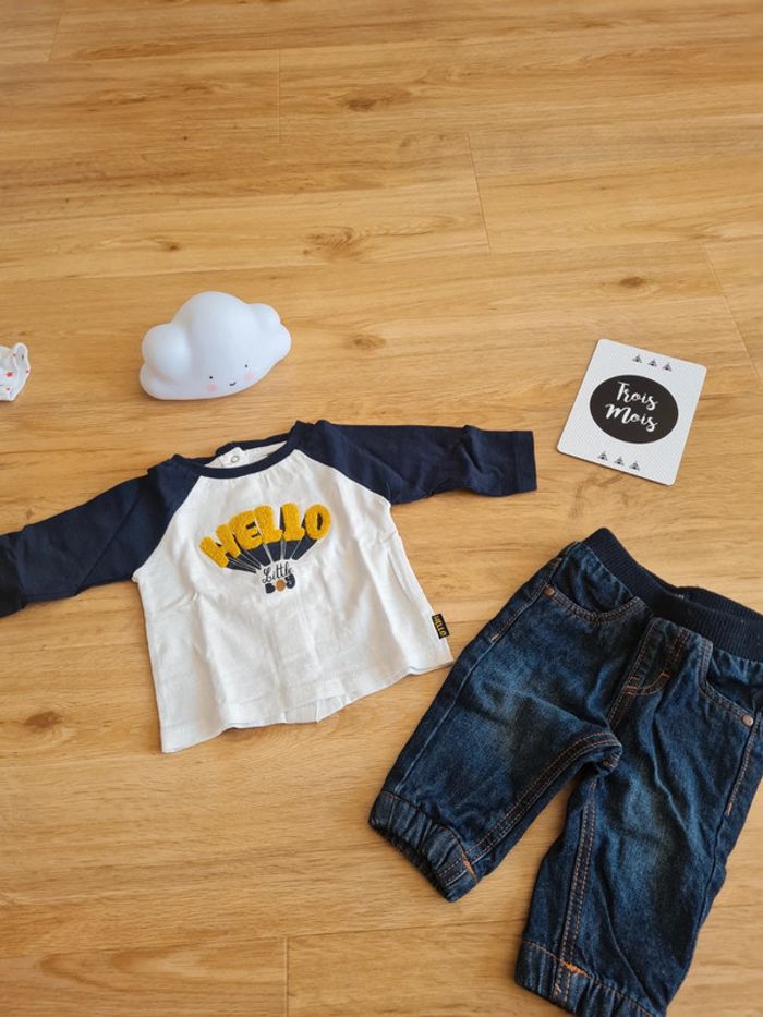 lot de 3 manche longue et 1 jean - photo numéro 2