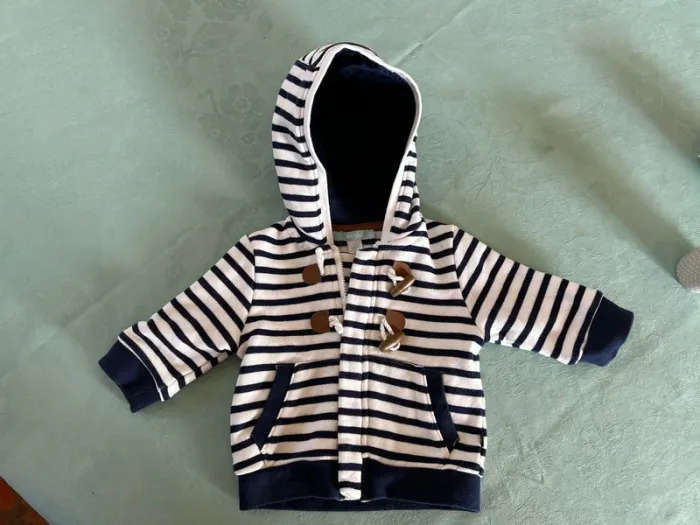 Sweat à capuche marin Obaïbi - 3 mois