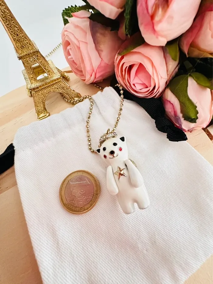 🐻Collier Betsey Johnson – Ours ange céleste - photo numéro 7