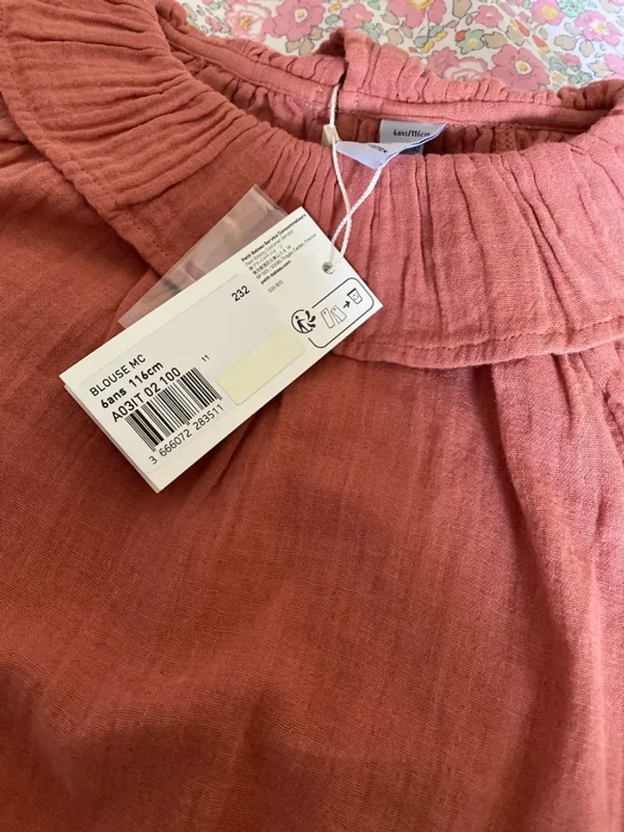 Blouse neuve gaz de coton petit bateau 6 ans - photo numéro 5