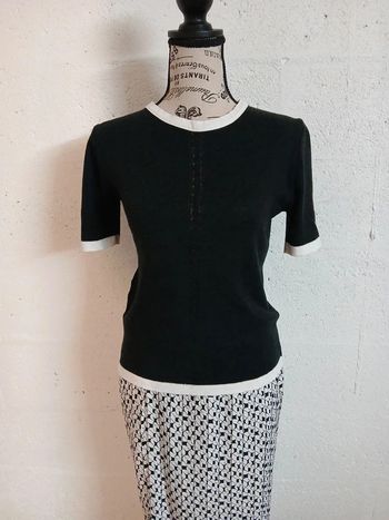 🖤 Pull fin KOOKAÏ noir & blanc – Taille M – Bon état