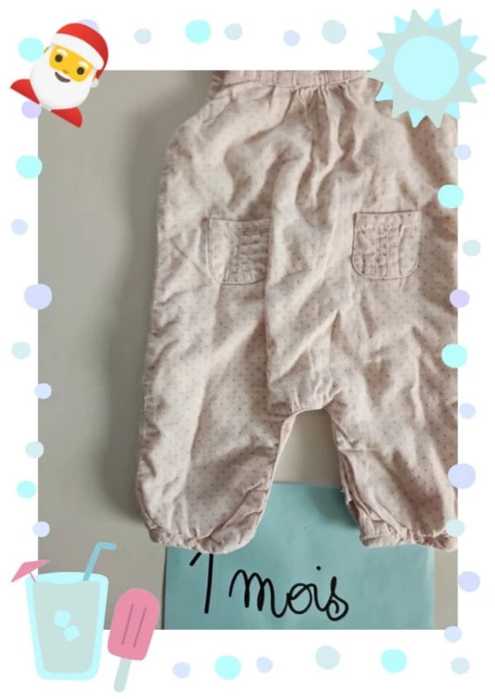 salopette combinaison cyrillus  1 Mois rose pale - photo numéro 3