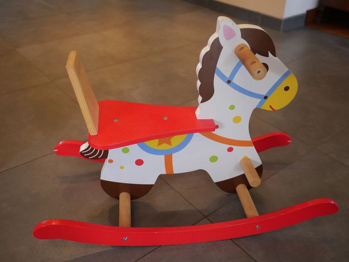 Cheval à bascule en bois avec arceau - photo numéro 4