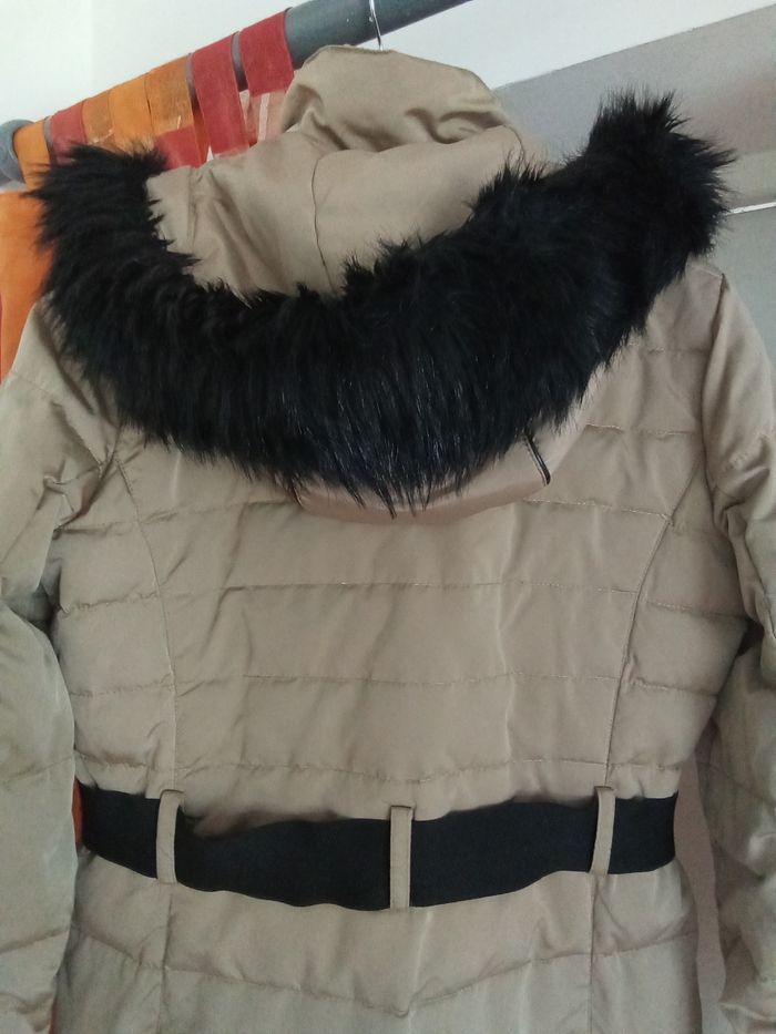 Doudoune marron longue avec capuche amovible Breal taille 36 - photo numéro 8