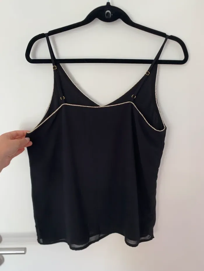 Top à bretelles fluide noir et doré Noémie & Co taille M - photo numéro 7