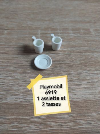 Playmobil 6919 lot 1 assiette et 2 tasses