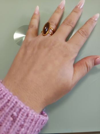 Bague ajustable oeil de tigre tendance