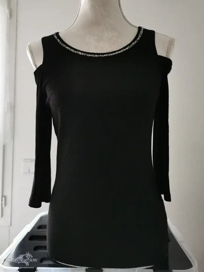 Pull Pimkie Noir épaules dénudées - photo numéro 2