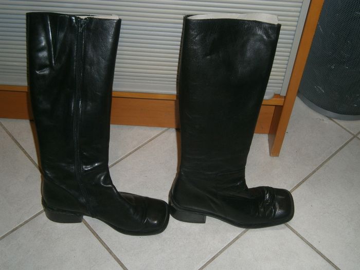 Bottes hautes en cuir noir P38 - photo numéro 3