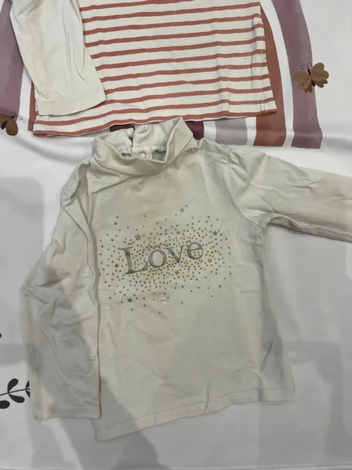 Lot de 2 t-shirts manches longues bébé fille Kiabi – Taille 18 mois / 82 cm - photo numéro 3