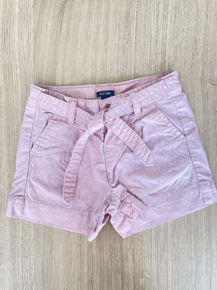 Short coton rose à pois blancs fille taille 3 ans 36 mois