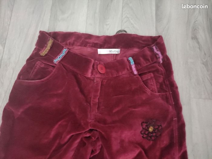 PANTALON BORDEAUX VELOURS - photo numéro 5