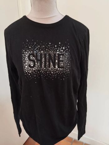 T-shirt noir et argent 14/15 ans primark