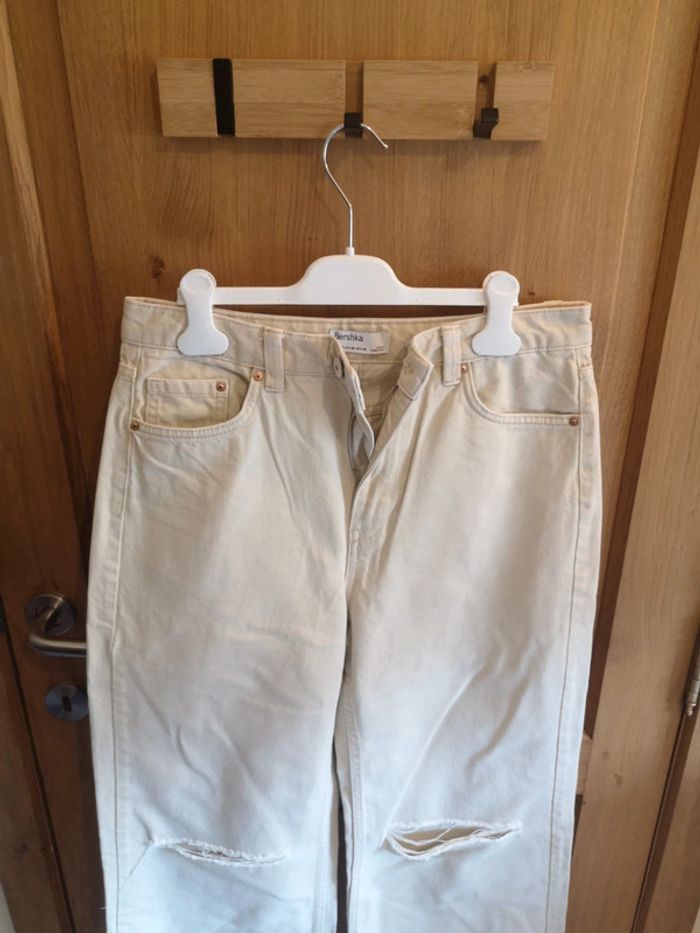 Jean's large Bershka en beige 40